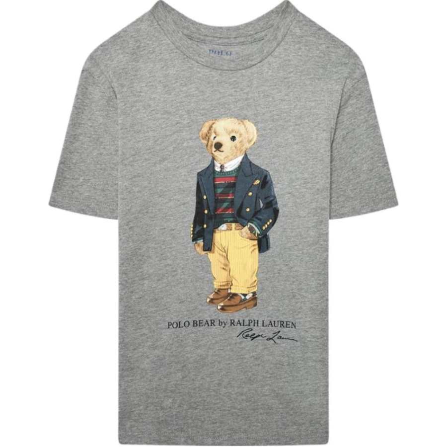 Polo Ralph Lauren Polo Bear T Shirts Men's Gray Crew Neck Moderate