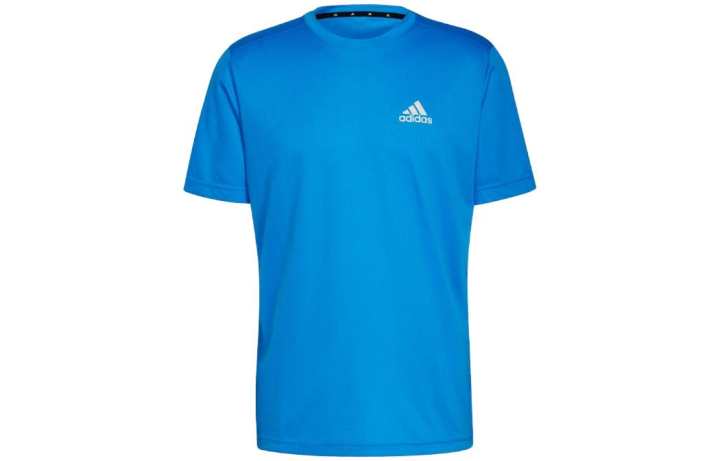 Adidas Adidas T Shirts Men's Blue Crew Neck Moderate Straight Fit