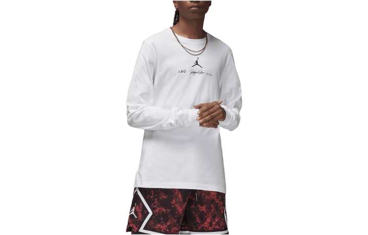 Jordan Jordan T Shirts Men's White Crew Neck Moderate Straight Fit