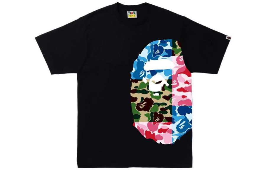 A BATHING APE Bape Abc Camo Crazy Side Big Ape Head Tee