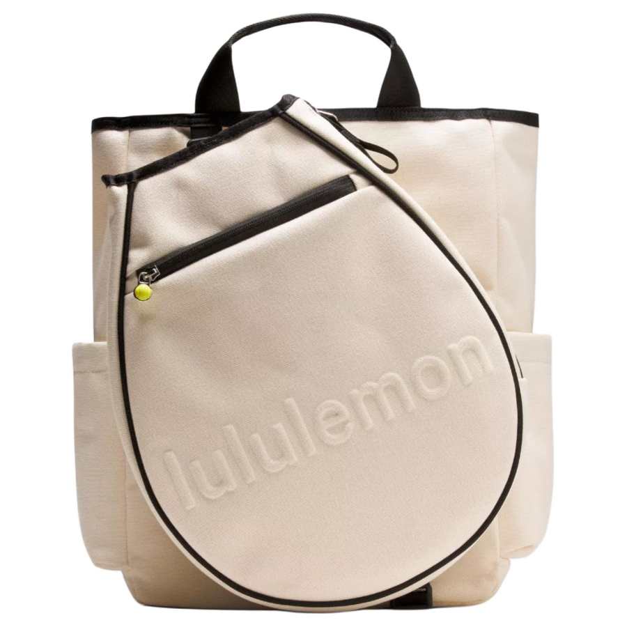 Lululemon Cotton Ball Racket Bag, Backpack, Handbag Unisex Natural & Black