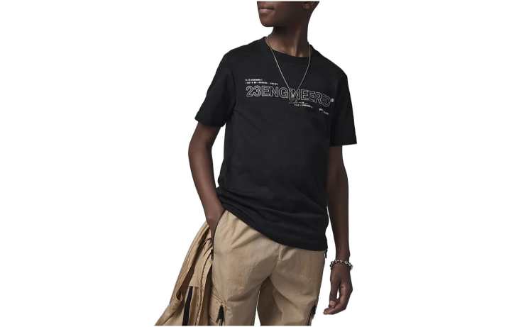 Jordan Jordan T Shirts Kids Black Crew Neck Moderate Straight Fit