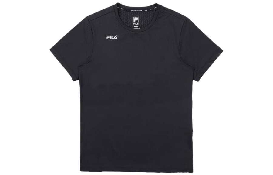 FILA T Shirts Unisex Black Crew Neck Moderate Straight Fit