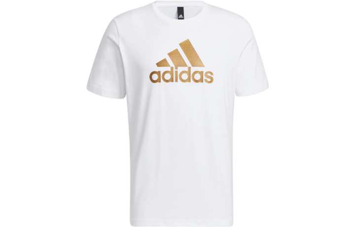 Adidas Adidas T Shirts Men's White Crew Neck Moderate Straight Fit