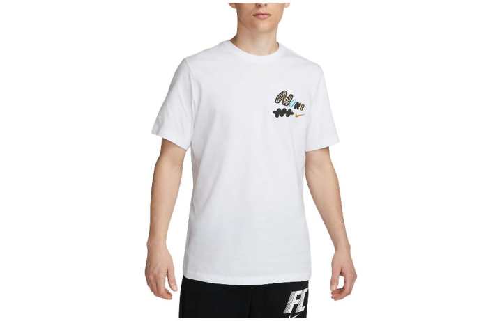 Nike Nike T Shirts Men's White Crew Neck Moderate Straight Fit