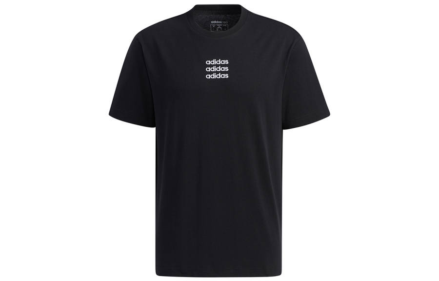 Adidas Neo T Shirts Men's Black Crew Neck Moderate Straight Fit