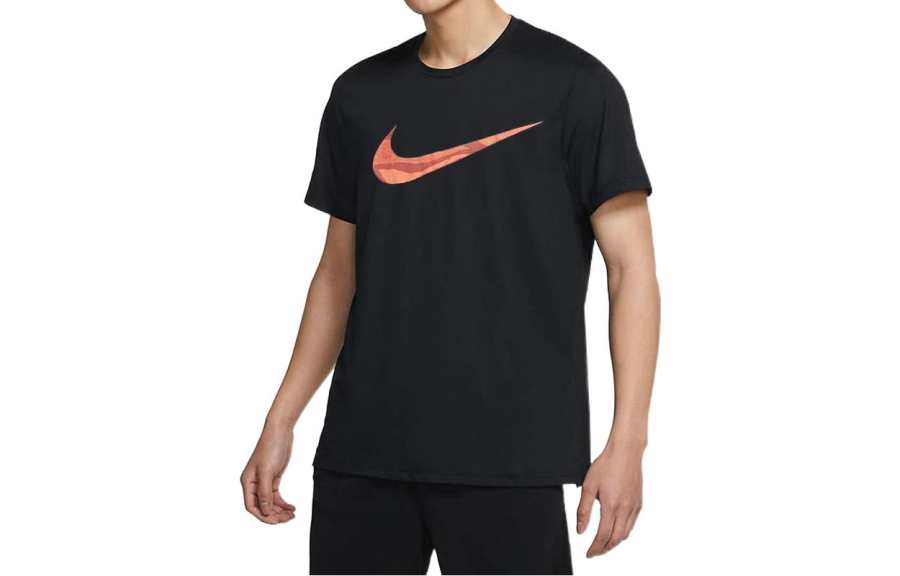 Nike Nike T Shirts Men's Black Crew Neck Moderate Straight Fit
