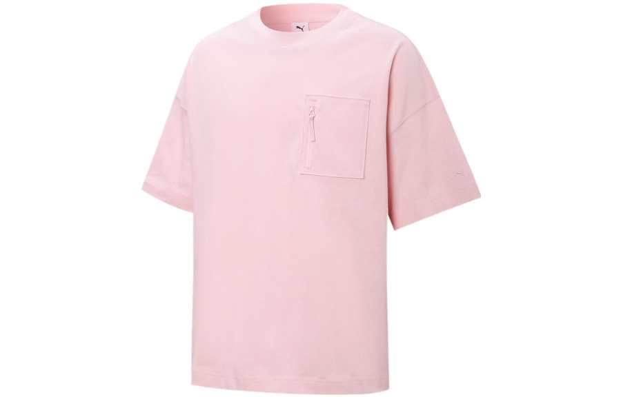 PUMA MMQ T Shirts Unisex Pink Crew Neck Moderate Straight Fit