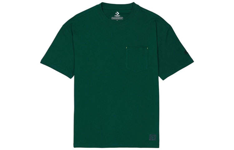 Converse T Shirts Men's Green Crew Neck Moderate Straight Fit