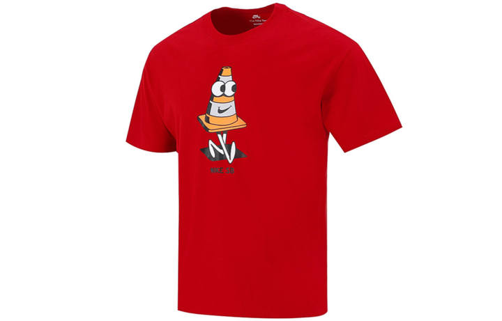 Nike Nike T Shirts Men's Red Crew Neck Moderate Straight Fit