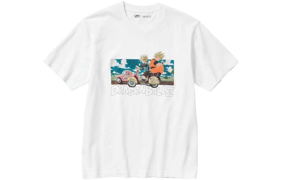 UNIQLO X Dragon Ball Dragon Ball Collaboration T Shirts Unisex White Crew Neck Moderate Straight Fit