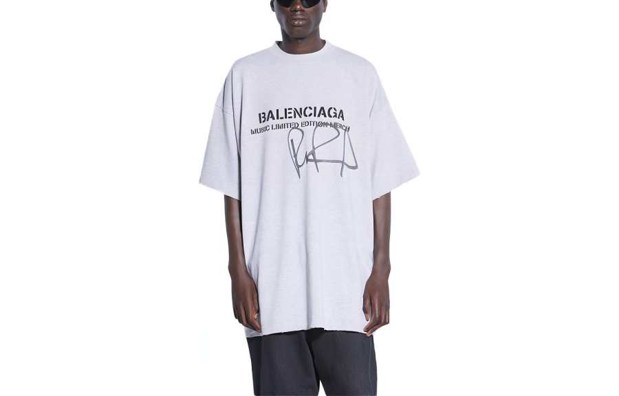 Balenciaga T Shirt Loose Fit Men's Gray