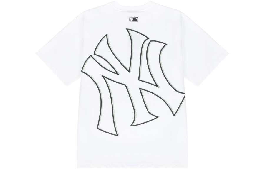 MLB New York Yankees T Shirts Unisex White Crew Neck Moderate Straight Fit