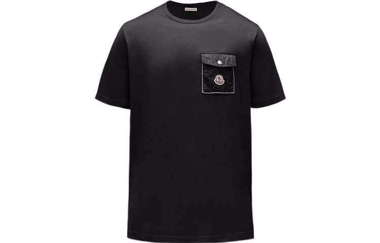 Moncler SS22 T Shirts Men's Black Crew Neck Moderate Straight Fit