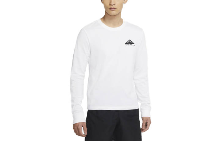 Nike Nike Dri Fit T Shirts Men's White Crew Neck Moderate Straight Fit