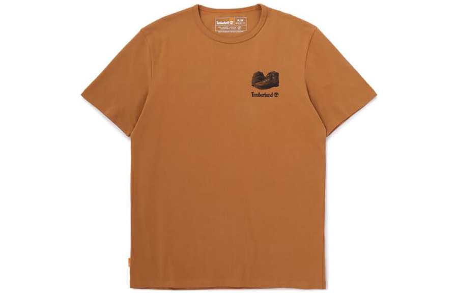 Timberland T Shirts Men's Brown Crew Neck Moderate Straight Fit