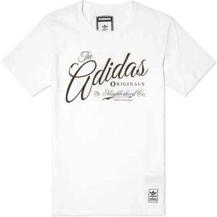 Adidas Adidas T Shirts Men's White Crew Neck Moderate Straight Fit