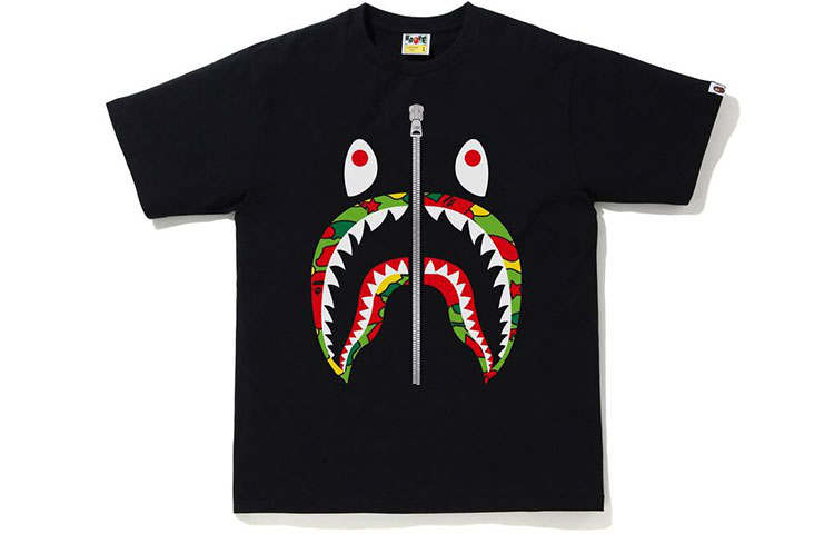 A BATHING APE Bape Sta Camo Shark Tee