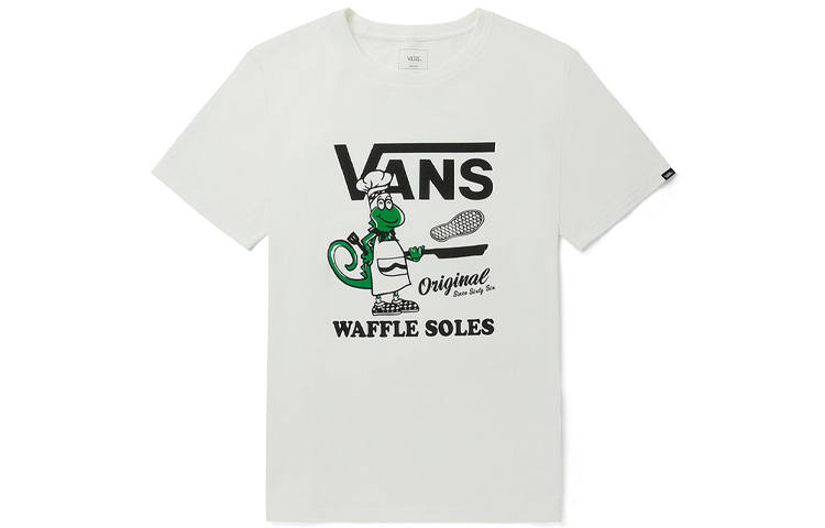 Vans T Shirts Unisex White Crew Neck Moderate Straight Fit