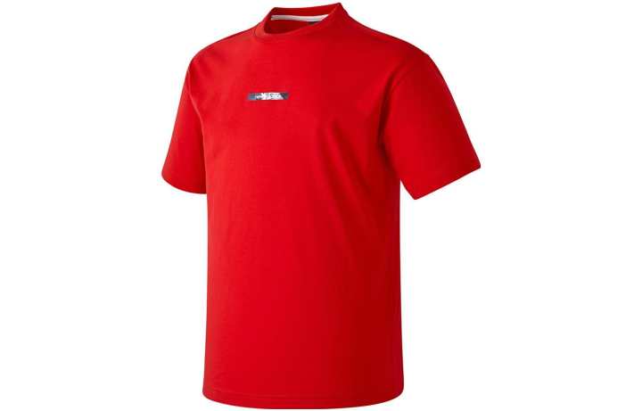 New Balance New Balance T Shirts Men's Red Crew Neck Moderate Straight Fit