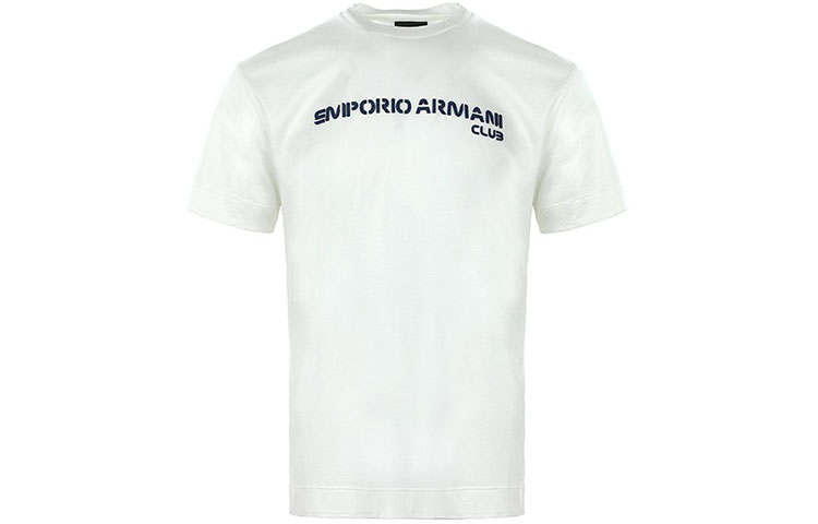 EMPORIO ARMANI SS22 Letter Print T Shirt Men's White