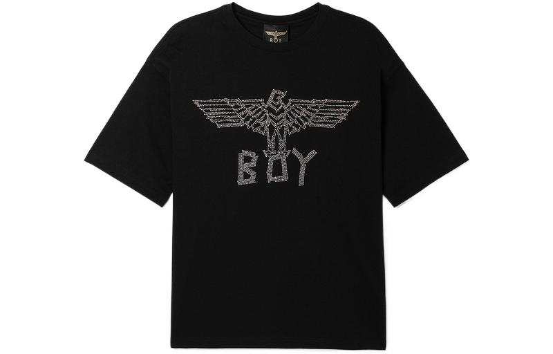 Boy London T Shirts Men's Black Crew Neck Moderate Heavyweight