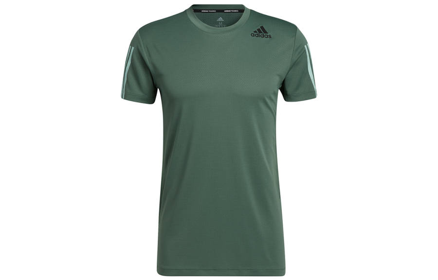 Adidas Adidas T Shirts Men's Green Crew Neck Moderate Straight Fit