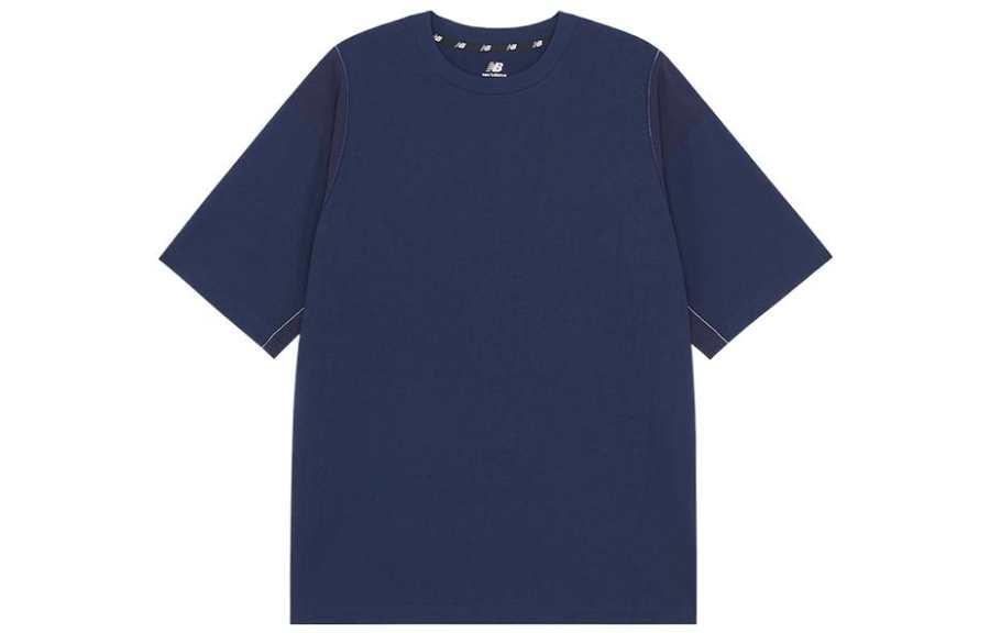 New Balance New Balance New Balance Japan T Shirts Men's Navy Blue Crew Neck Moderate Straight Fit
