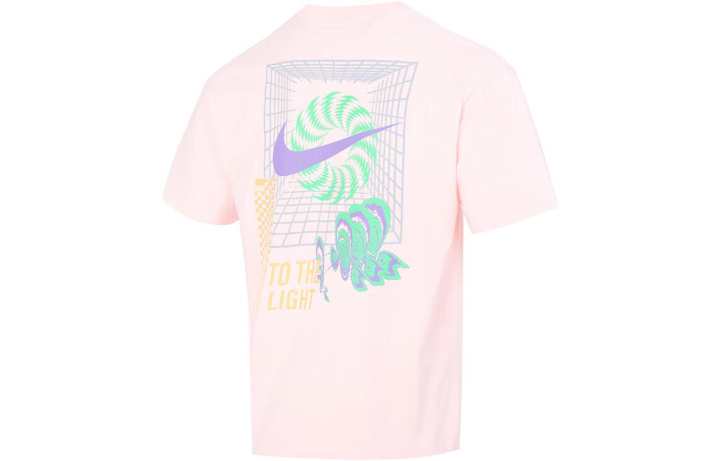 Nike Nike T Shirts Men's Pink Crew Neck Moderate Straight Fit