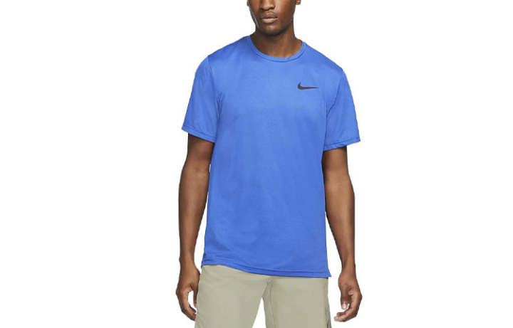 Nike Nike T Shirts Men's Blue Crew Neck Moderate Straight Fit