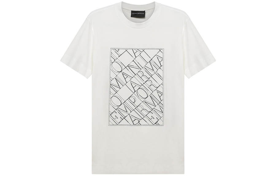 EMPORIO ARMANI T Shirts Men's White Crew Neck Moderate Straight Fit