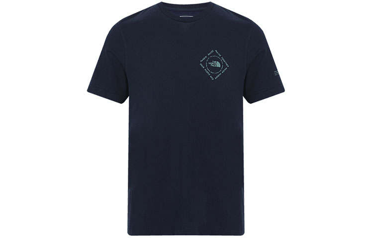 THE NORTH FACE T Shirts Men's Blue Crew Neck Moderate Straight Fit