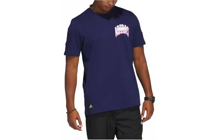 Adidas Adidas T Shirts Men's Dark Blue Crew Neck Moderate Straight Fit