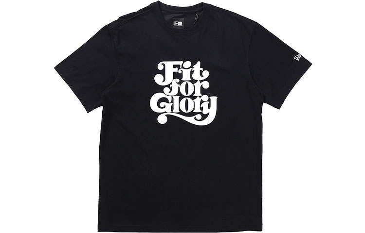 New Era Straight T Shirt Unisex Black