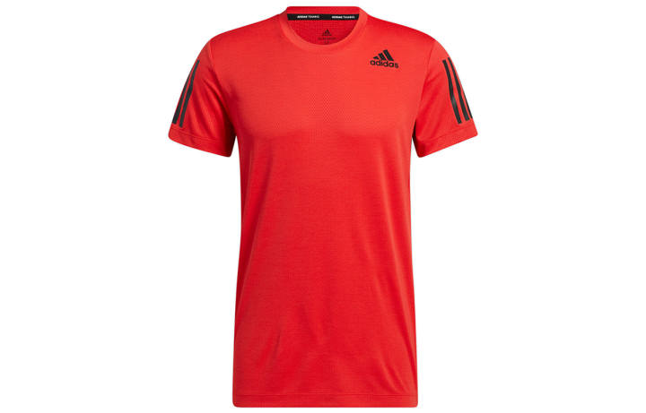 Adidas Adidas T Shirts Men's Red Crew Neck Moderate Straight Fit