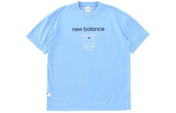New Balance New Balance T Shirts Men's Blue Crew Neck Moderate Straight Fit