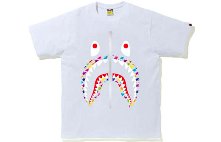 A BATHING APE Bape Sta Pattern Shark Tee