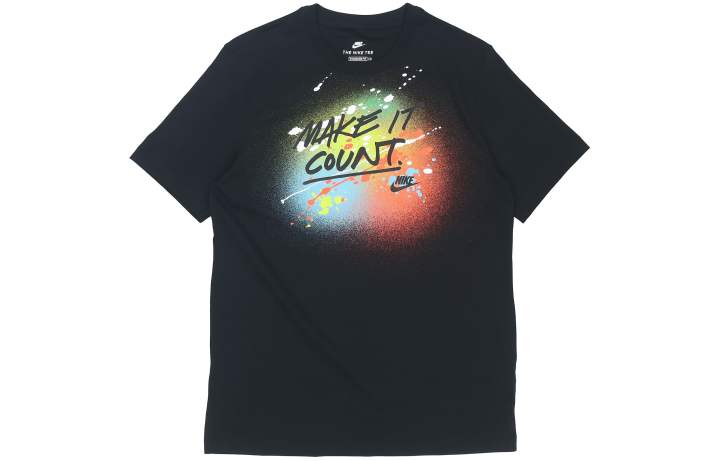 Nike Nike T Shirts Men's Black Crew Neck Moderate Straight Fit