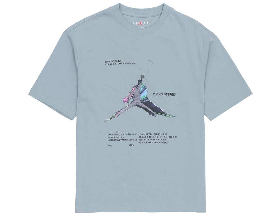Jordan Jordan T Shirts Men's Gray Crew Neck Moderate Straight Fit