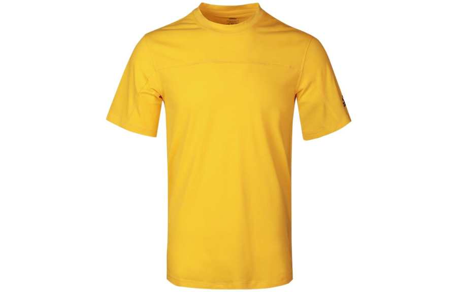 Adidas Adidas T Shirts Men's Yellow Crew Neck Moderate Straight Fit