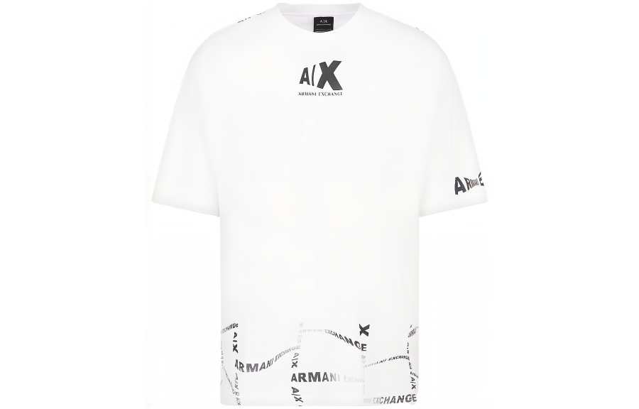 ARMANI EXCHANGE ARMANI EXCHANGEAE Letter Print Crew Neck Short Sleeved SS23 T Shirt Men's White