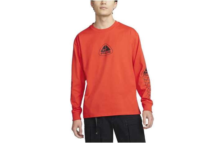 Nike Nike T Shirts Men's Red Crew Neck Moderate Straight Fit