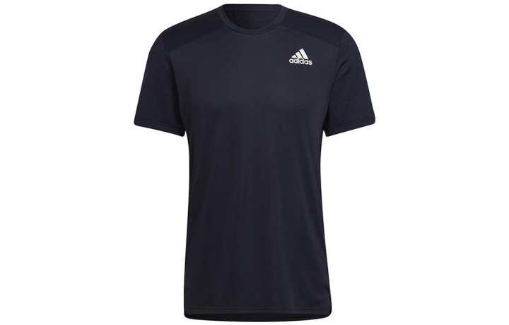 Adidas Adidas T Shirts Men's Ink Blue Crew Neck Moderate Straight Fit