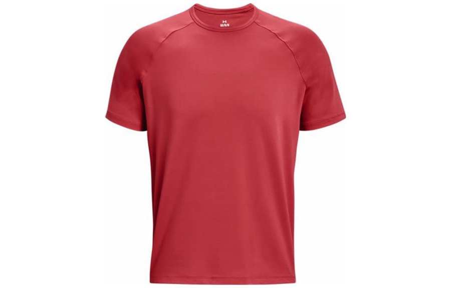 Under Armour T Shirts Men's Red Crew Neck Moderate Straight Fit