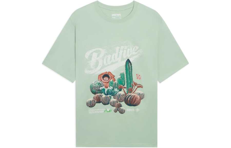 Li-Ning Li Ning Basketball Collection T Shirt Men's Frost Floral Green