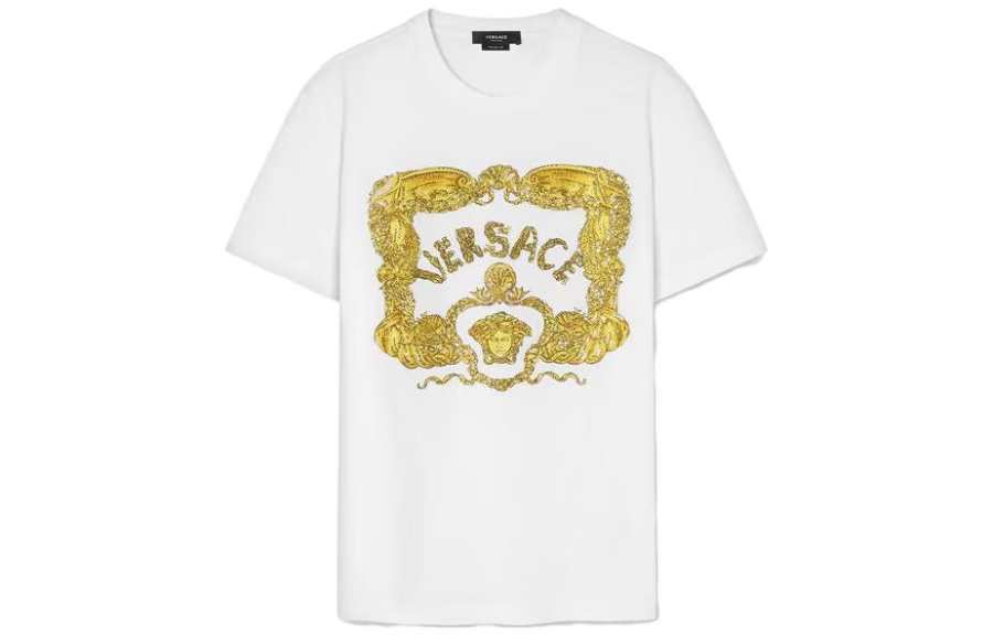 VERSACE VERSACE SEASHELL BAROQUE T Shirt Men's White