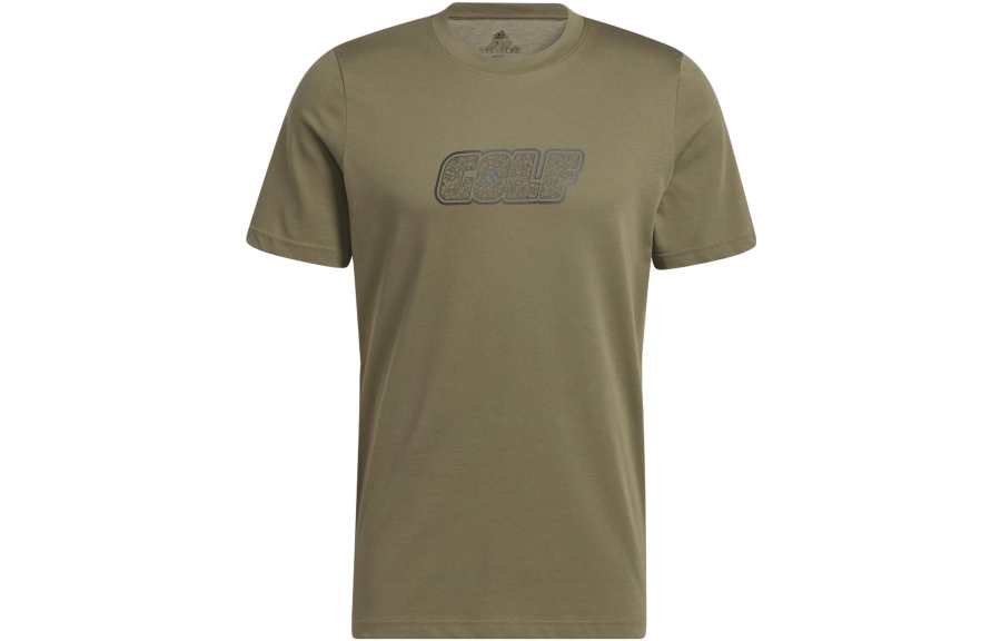 Adidas Adidas T Shirts Men's Strata Olive Green Crew Neck Moderate Straight Fit
