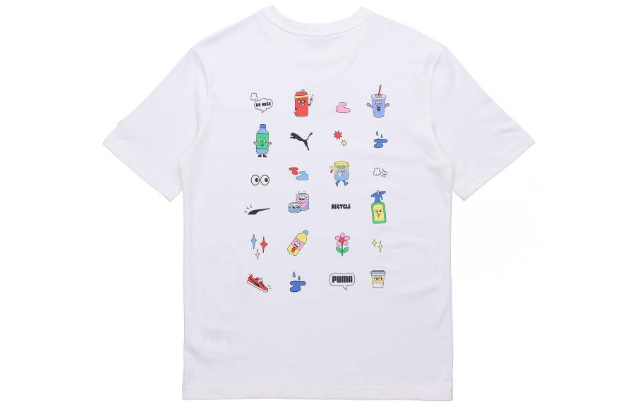 PUMA T Shirts Men's White Crew Neck Moderate