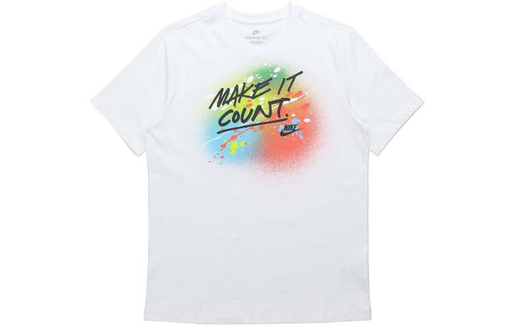 Nike Nike T Shirts Men's White Crew Neck Moderate Straight Fit