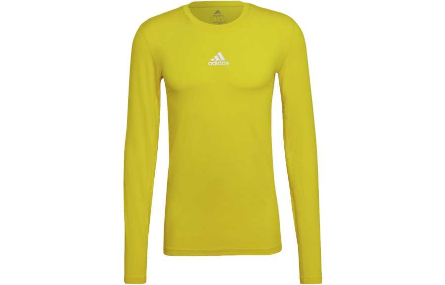 Adidas Adidas T Shirts Men's Yellow Crew Neck Moderate Straight Fit